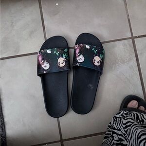 Primitive Black Anime Character Slippers